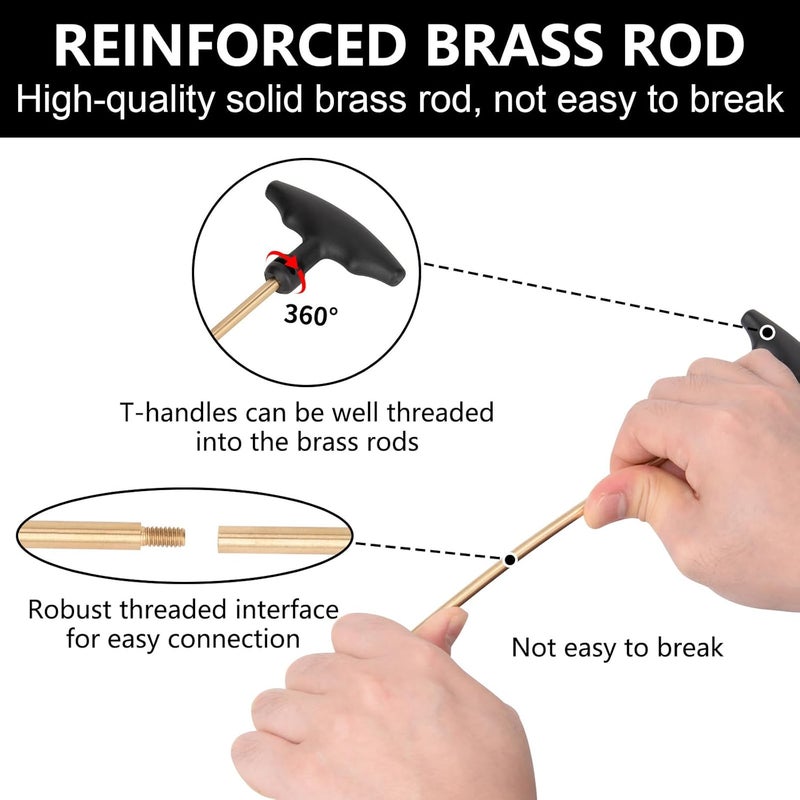 BOOSTEADY Universal Handgun Cleaning kit .22,.357,.38,9mm,.45 Caliber Pistol Cleaning Kit Bronze Bore Brush and Brass Jag Adapter - Image 4